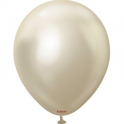 Ballon Latex 5″ (13cm) Chrome White Gold