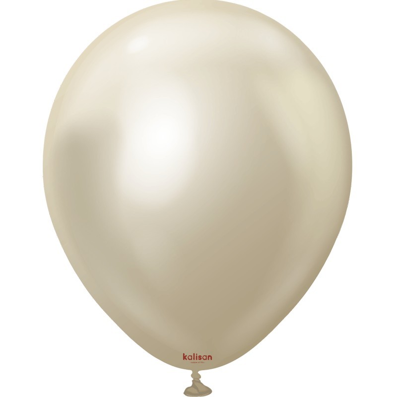 Ballon Latex 5″ (13cm) Chrome White Gold