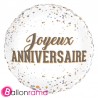 Ballon Alu rond 18" Joyeux anniversaire