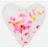 6 ballons confettis en coeur 30 cm