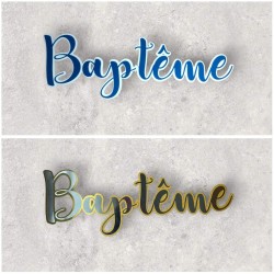 Découpe BAPTEME en papier 60cm