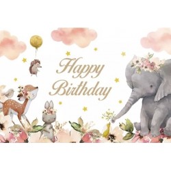 FOND HAPPY BIRTHDAY ANIMAL ROSE 150 cm x 100 cm