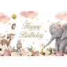 FOND HAPPY BIRTHDAY ANIMAL ROSE 150 cm x 100 cm