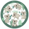 8 Assiettes rondes papier Koala 23 cm