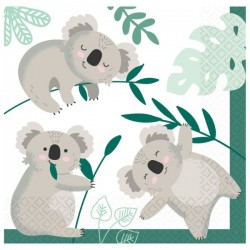 16 Serviettes Koala 33 x 33 cm