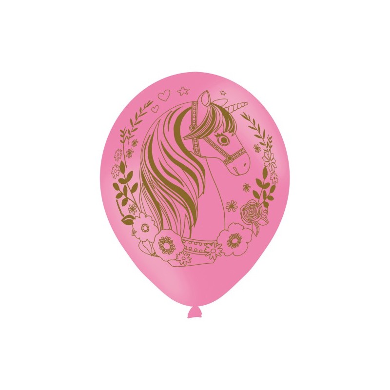 6 ballons latex Licorn Magique 27,5 cm 11"