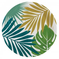 8 assiettes rondes papier 23 cm Key west