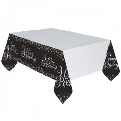 Nappe plastifiee Sparkling Celebration Happy Birthday 120 x 180 cm