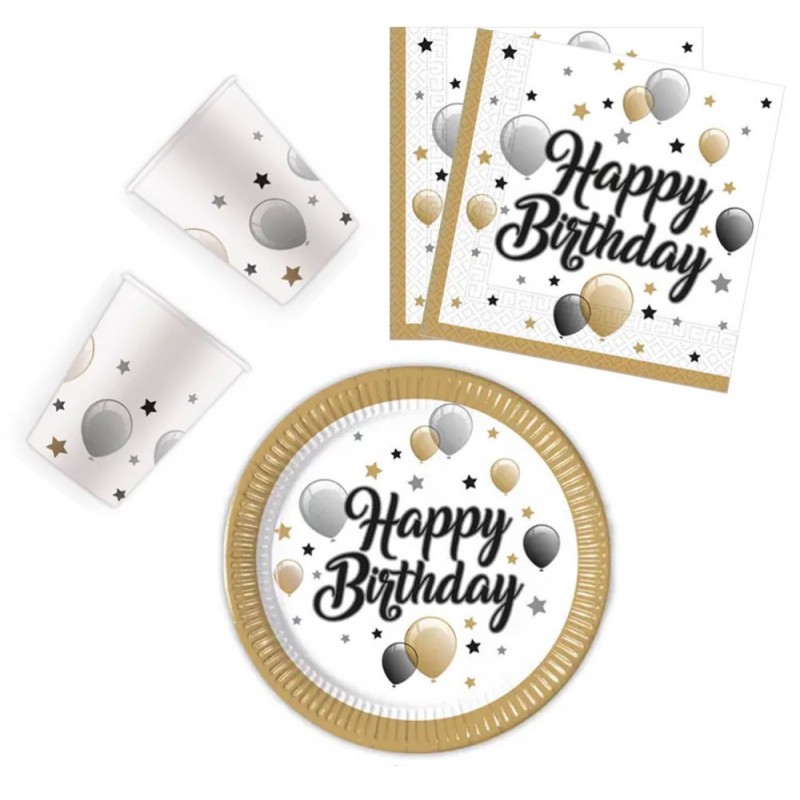 Kit Happy Birthday ballon-étoile 36 pcs