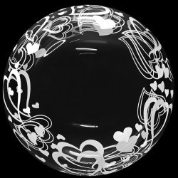 Ballon Bubble 18" (45cm) cœur imprimé
