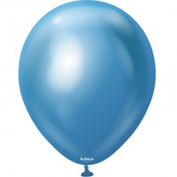 Ballon latex bleu miroir