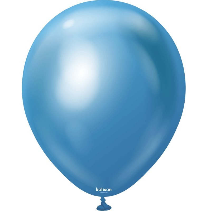 Ballon latex bleu miroir
