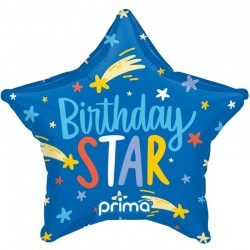 6 Ballons Alu 9" Star Birthday Star