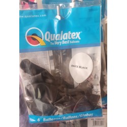 6 Ballons Latex 11" Onyx Black