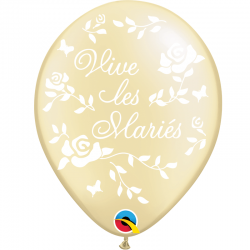 Ballon 11" Vive les Mariés Perle Ivoire