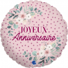 Ballon Alu 18″ Joyeux Anniversaire Fleur