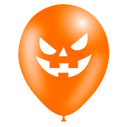 8 ballons orange Imprimé Citrouille