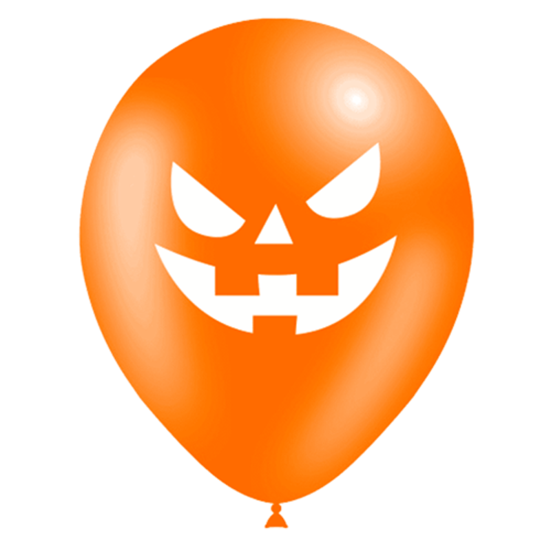 8 ballons orange Imprimé Citrouille