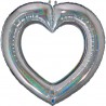 Ballon Alu cœur 41" glitter Gris