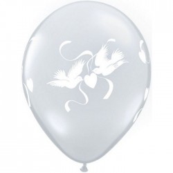 Ballon transparent 11" colombes d'amour