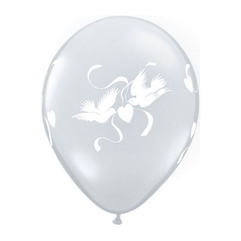 Ballon transparent 11" colombes d'amour