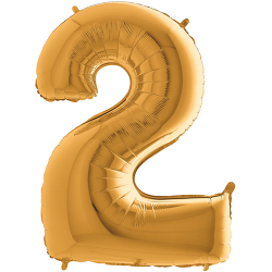 Ballon couleur Or chiffre 2