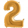 Ballon couleur Or chiffre 2