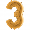 Ballon couleur Or chiffre 3