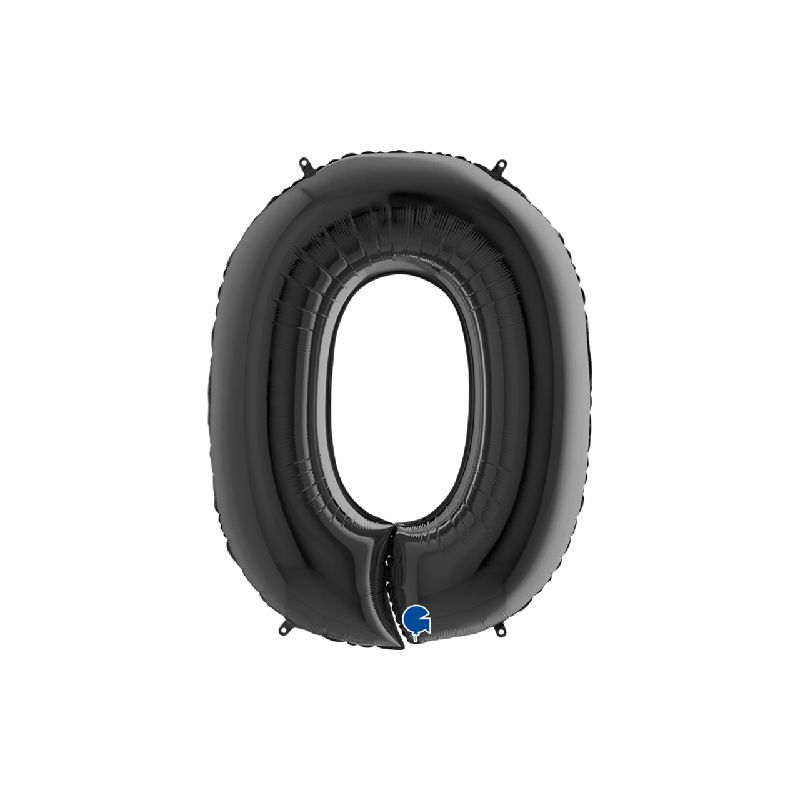 Ballon noir chiffre 0