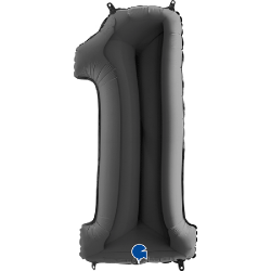 Ballon noir chiffre 1