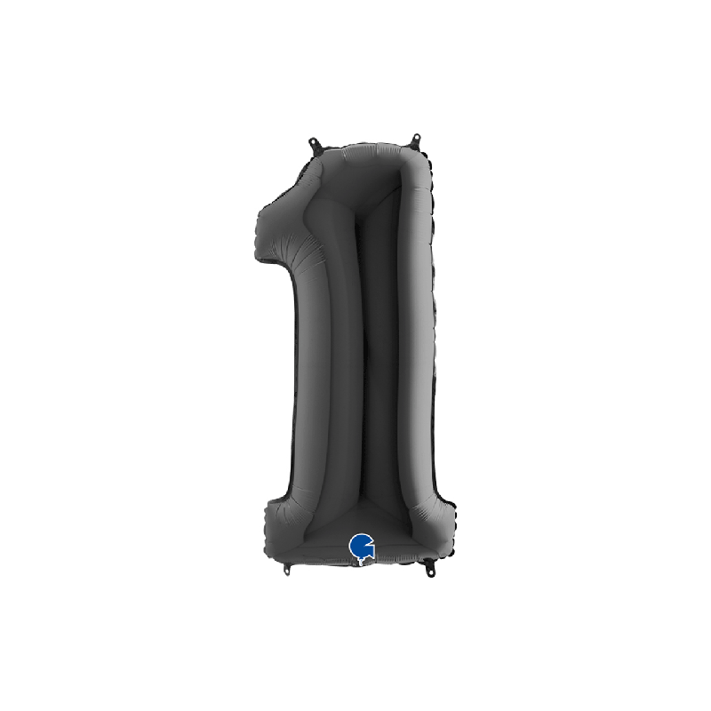Ballon noir chiffre 1