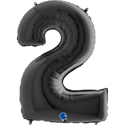 Ballon noir chiffre 2