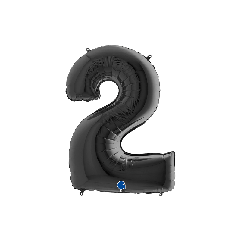 Ballon noir chiffre 2