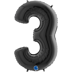 Ballon noir chiffre 3