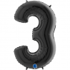 Ballon noir chiffre 3