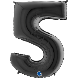 Ballon noir chiffre 5