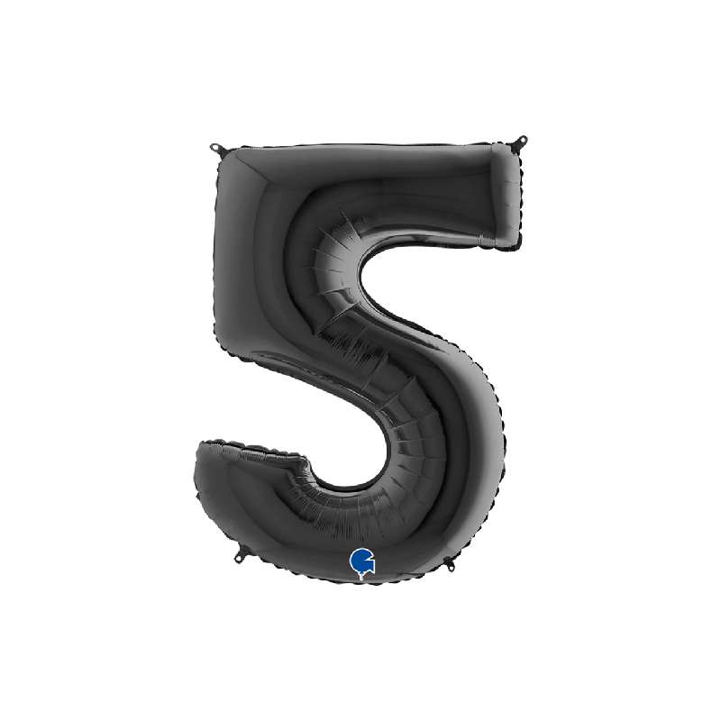 Ballon noir chiffre 5