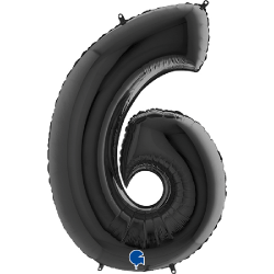 Ballon noir chiffre 6