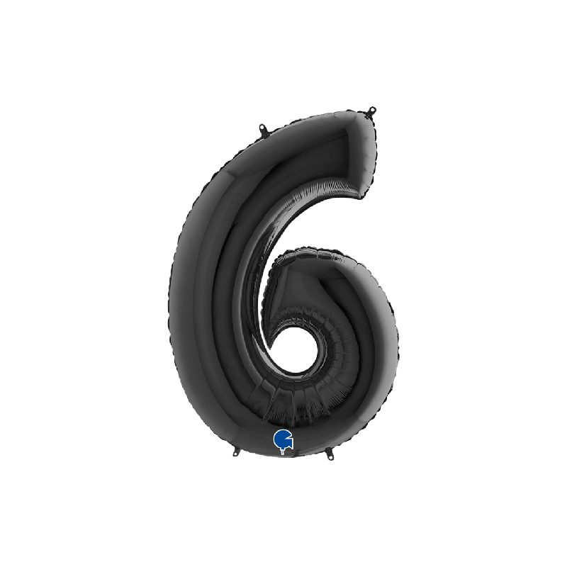 Ballon noir chiffre 6