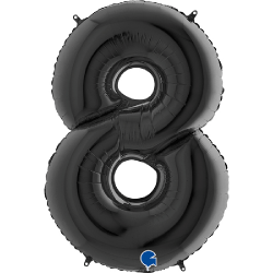Ballon noir chiffre 8
