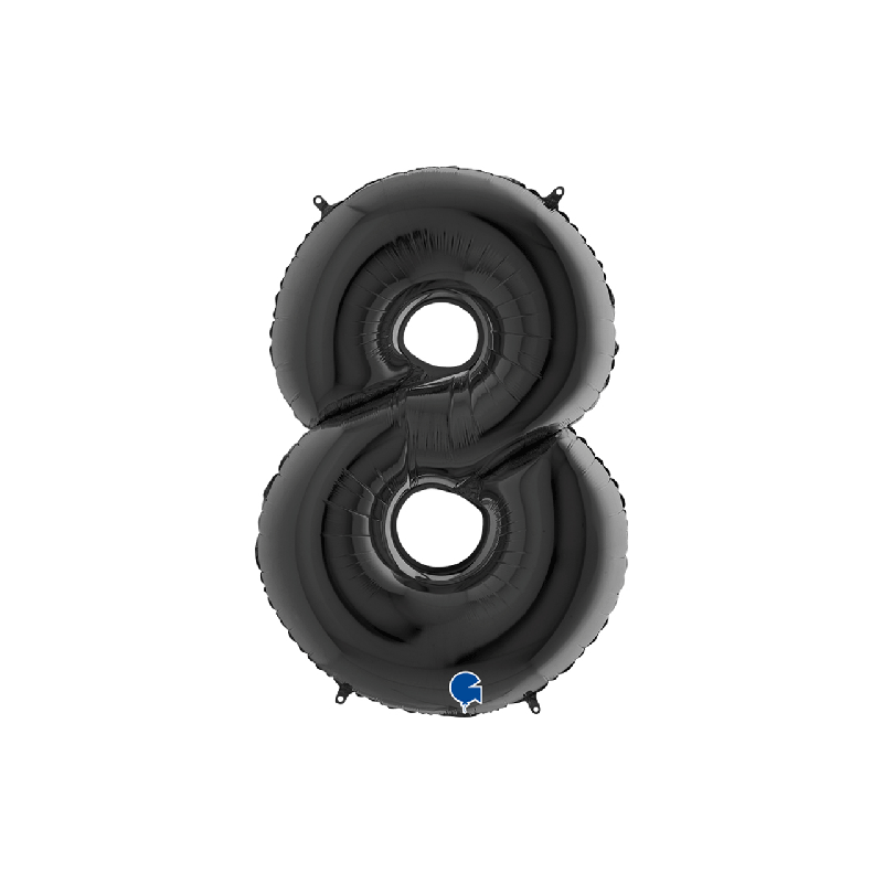 Ballon noir chiffre 8