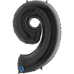 Ballon noir chiffre 9
