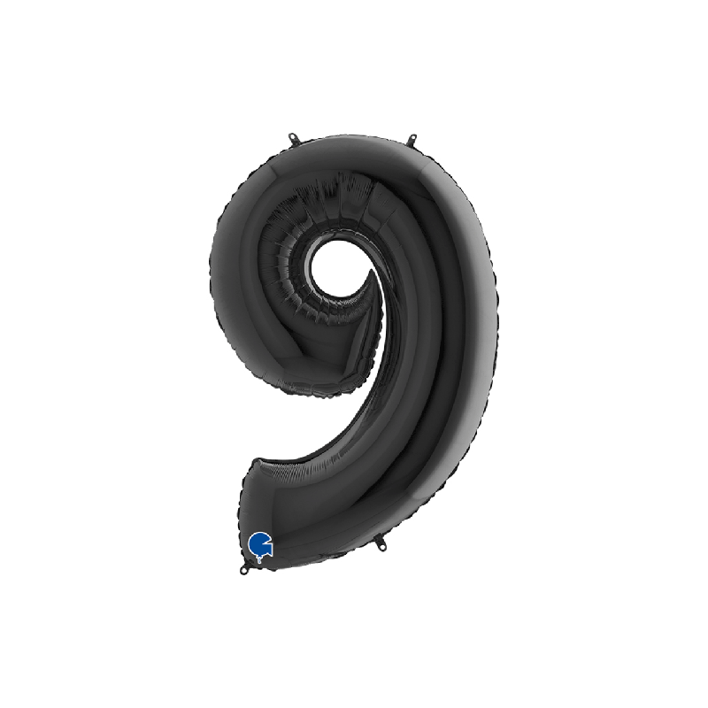Ballon noir chiffre 9