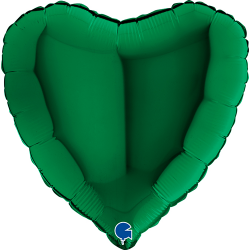 Ballon Alu Cœur vert foncé 18"_45cm