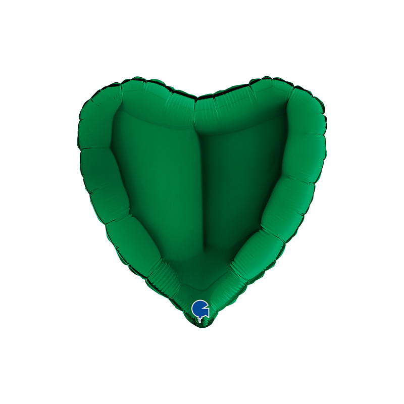 Ballon Alu Cœur vert foncé 18"_45cm