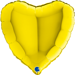 Ballon Alu Cœur jaune 18"_ 45 cm