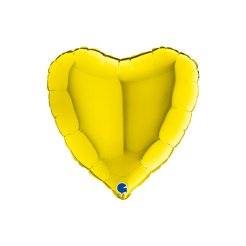 Ballon Alu Cœur jaune 18"_ 45 cm