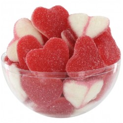 BONBON Cœur Rouge Blanc sucré