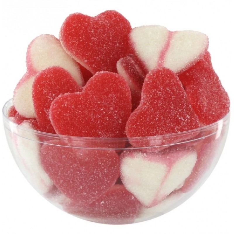 BONBON Cœur Rouge Blanc sucré