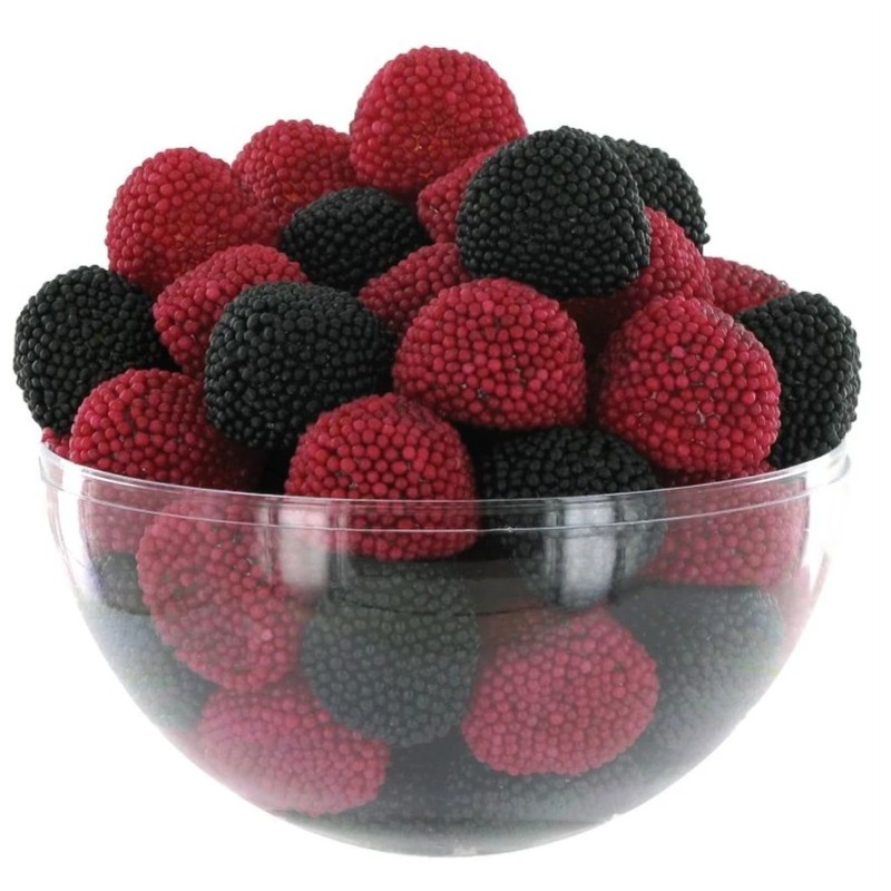 Bonbons Mûre perlées rouge noires